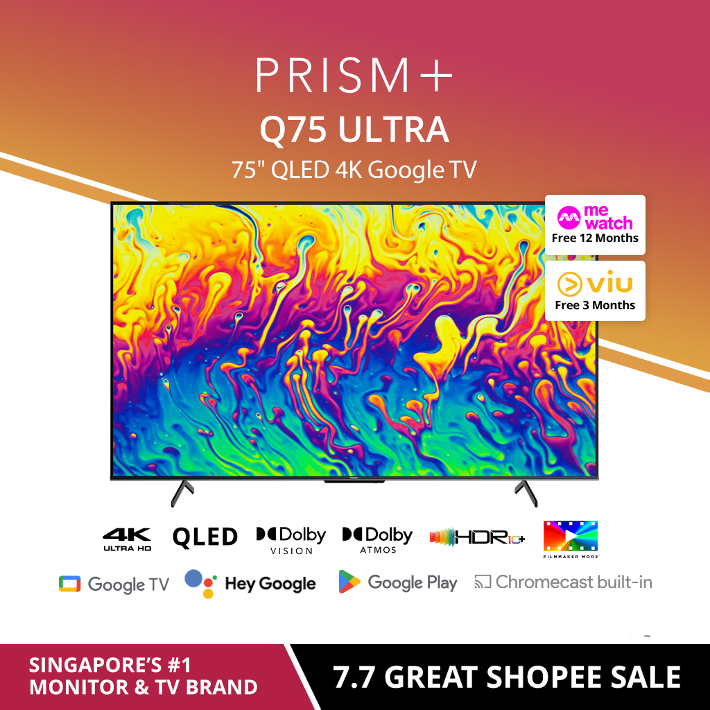 PRISM+ Q75 Ultra 4K QLED Google TV 75 inch Google Playstore