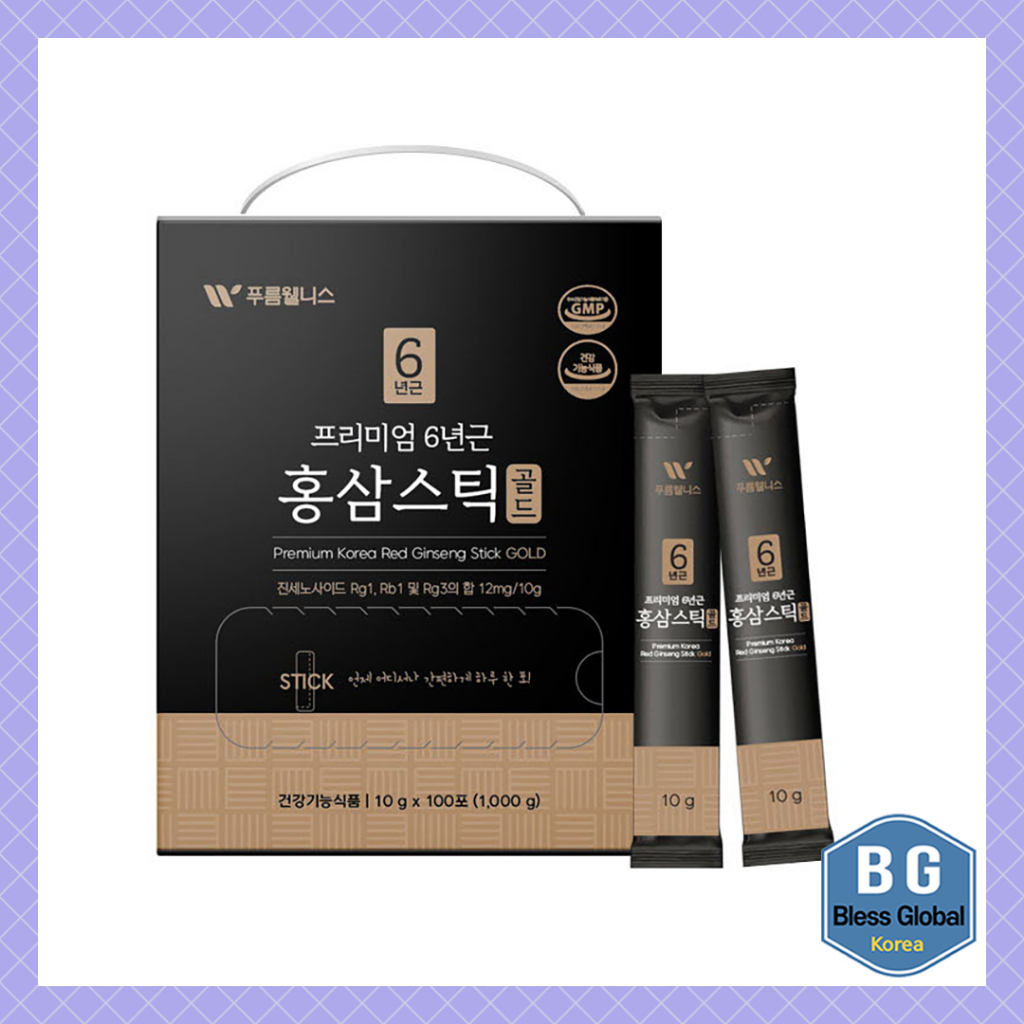 Pureum Wellness Premium 6yearold Red Ginseng Stick Gold 10g x 100