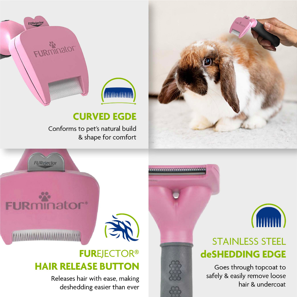 FURminator Undercoat Deshedding Tool for Small Animal Rabbit and Guinea Pig Rabbit Hair Comb Shopee Singapore