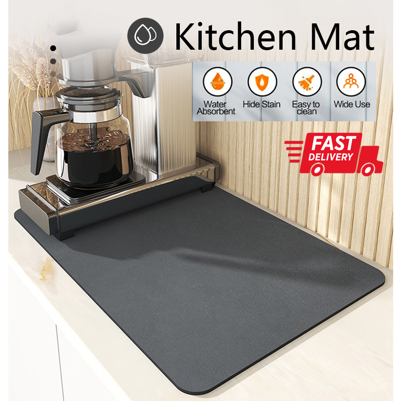 [30x40cm] Kitchen Coffee Maker Placemats Stain Absorbent Dish Drying