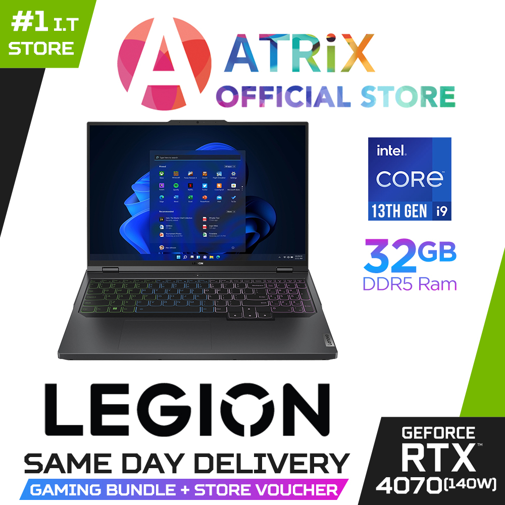 【Same Day Delivery】Legion Pro 5 16IRX8 | 82WK00E7SB | 16" WQHD | i9-13900HX | RTX 4070 | 32GB DDR5 | 1TB SSD | 3Y Ultima