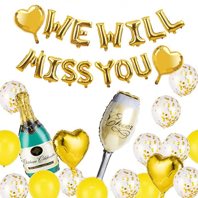 Sursurprise Leaving Party Decorations Black Gold, Later Traitor Balloons For Colleagues, We Will Miss You Banner, Work Bestie Good Luck Farewell Coworker Retirement Party Supplies For Men Women - View #9