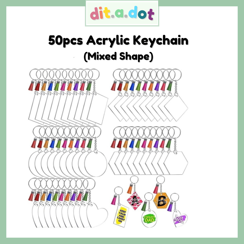 [SG] DitaDot Acrylic Key Chain, Bookmark DIY Blanks with Coloured ...