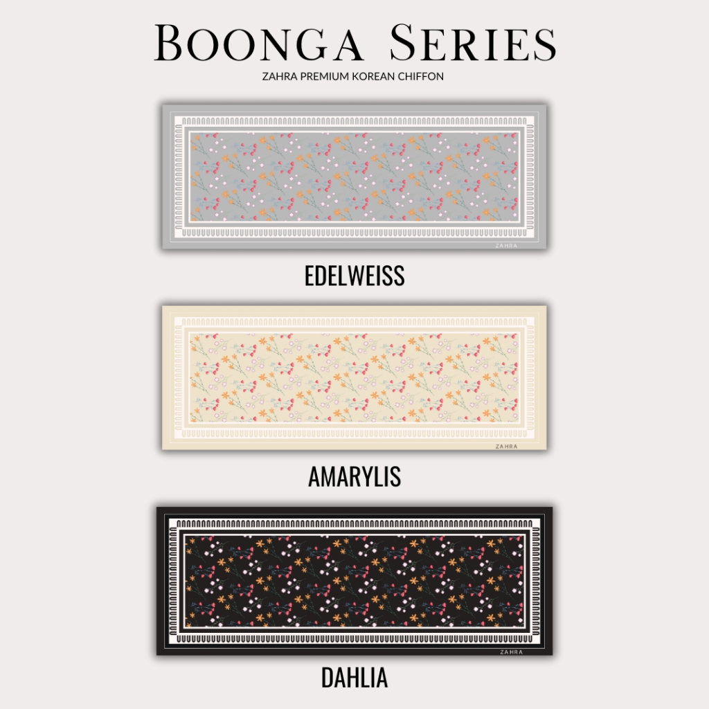 Boonga Series (Zahra Premium Korean Chiffon) | Shopee Singapore