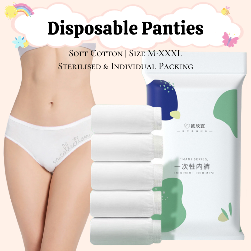6pcs/set Women Disposable Panties Non-woven Print Underwear Travel