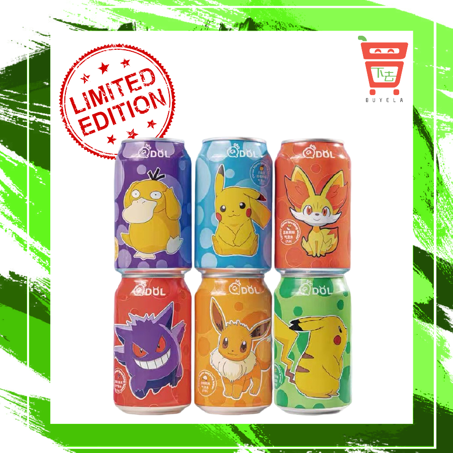 【NEW Packaging】QDOL Pokemon Sparkling Water *24cans (Randomly Mix ...