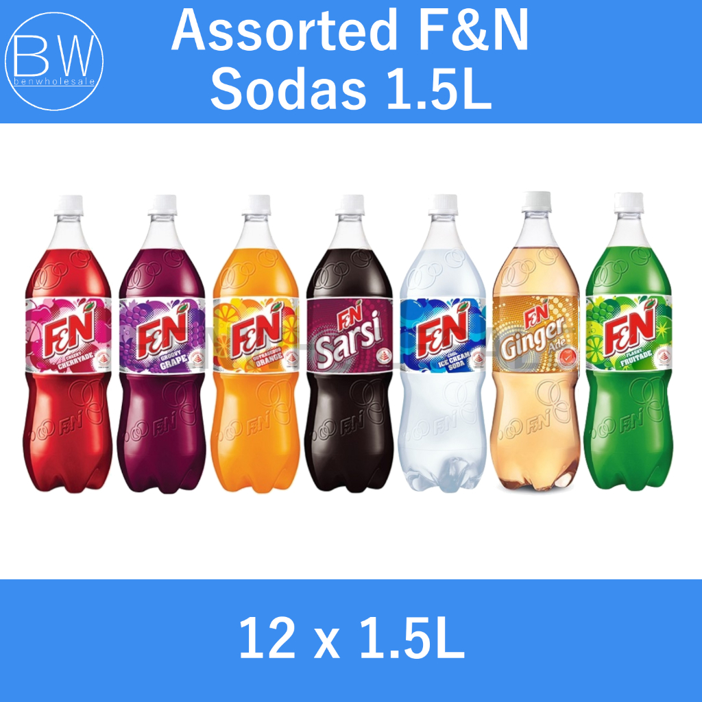 F&N Sodas (12 x 1.5L) Carton (Orange / Grape / Sarsi / Ice Cream Soda ...