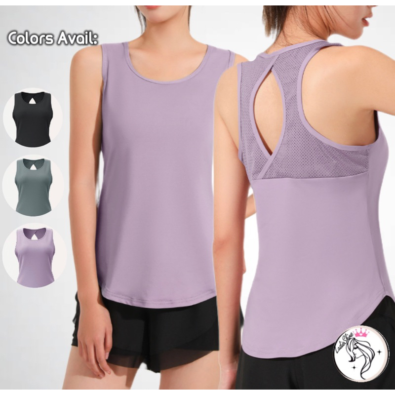 (SG Instocks)LADIES SPORTS TANKTOP SLEEVELESS TOP WITH BACKMESH CUTOUT