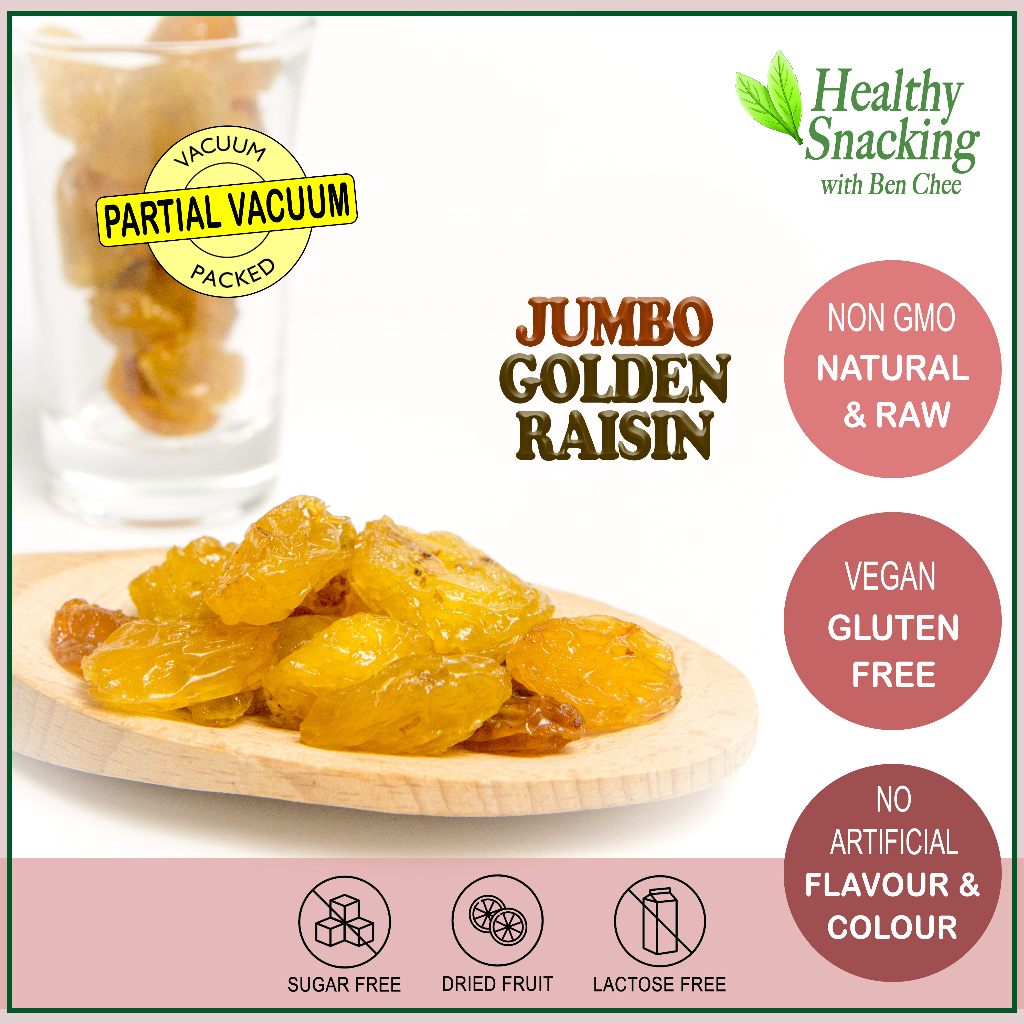 NONGMO, Thompson JUMBO Golden Raisin (Agrade), 250g/500g/1kg Shopee