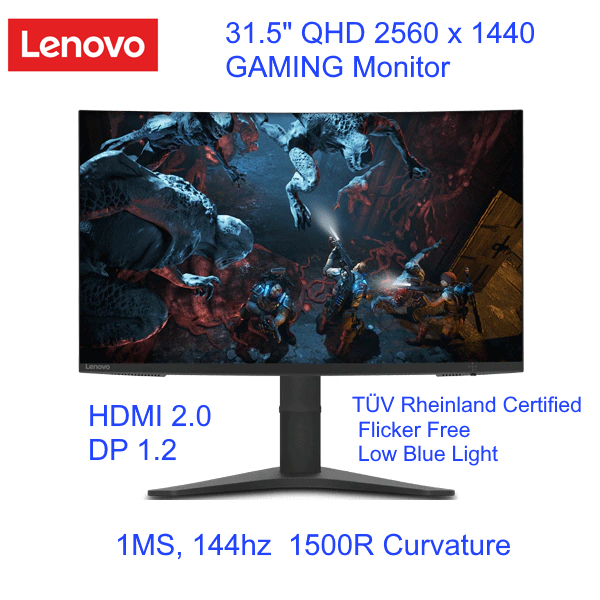 Lenovo Gaming 31.5 QHD Monitor: G32qc-10