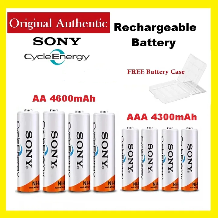 SONY AA AAA Rechargeable Battery 1.2V 4300mAh 4600mAh NiMH FREE Battery ...