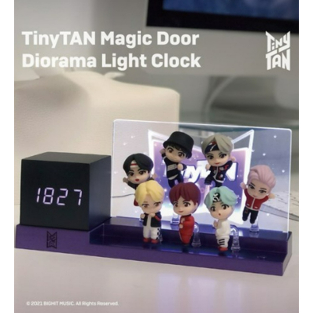 BTS Tinytan LED Clock Microphone Drop Figure Table Clock Mood Lamp