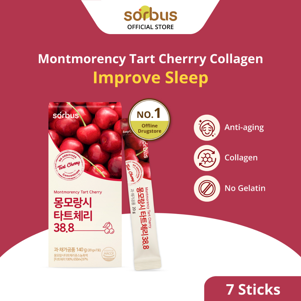 Sorbus Montmorency Tart Cherry 38.8 Collagen 200mg Jelly Bar (7 days)