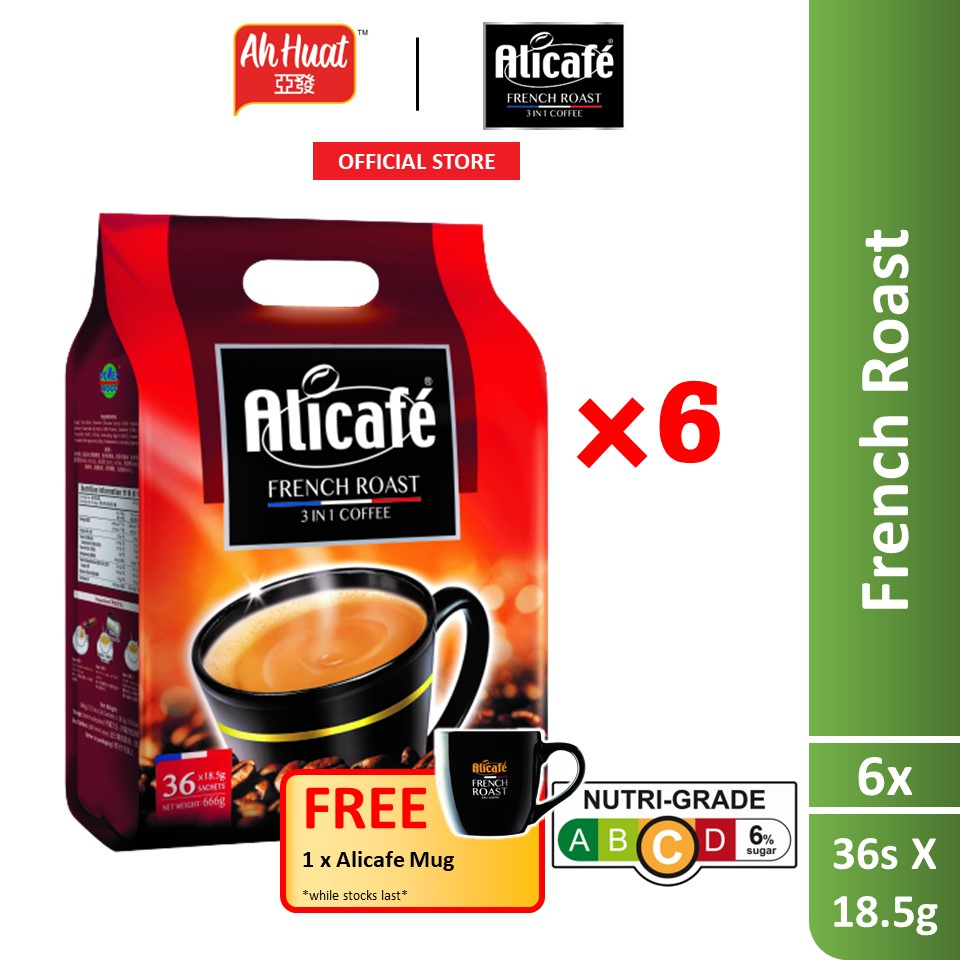 [3/4/6 Packs] Alicafe French Roast 3 in 1 Coffee (18.5g X 36 Sachets ...