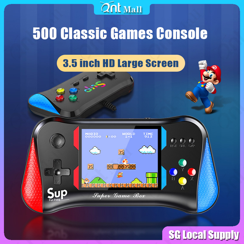 K35 500 Games Mini Retro Arcade Classic Video Game Console + Controller  Portable Handheld 3 Inch LCD Screen Red