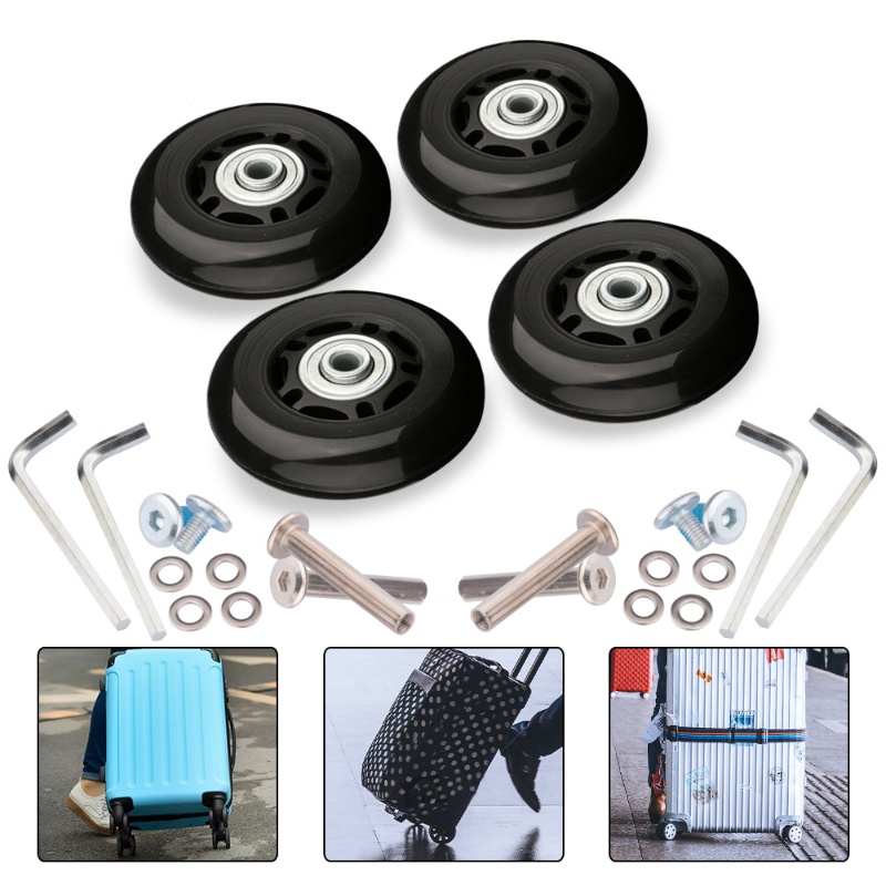 4pc Luggage Wheels Accessories Aircraft Suitcase Pulley Rollers Mute