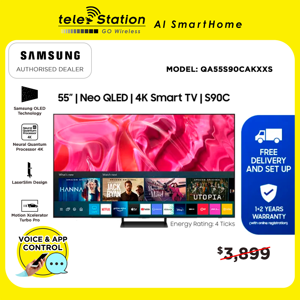 Samsung 55” S90C OLED 4K Smart TV (2023) 4 Ticks │ 1+2 Year Local ...