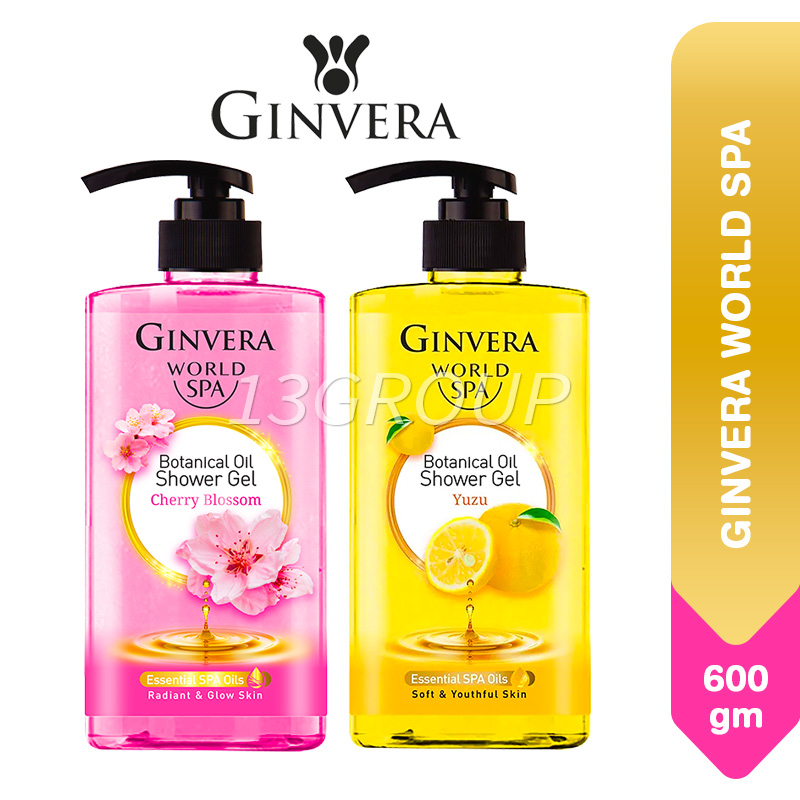 Ginvera World Spa Botanical Oil Shower Gel Body Wash Scrub Cherry
