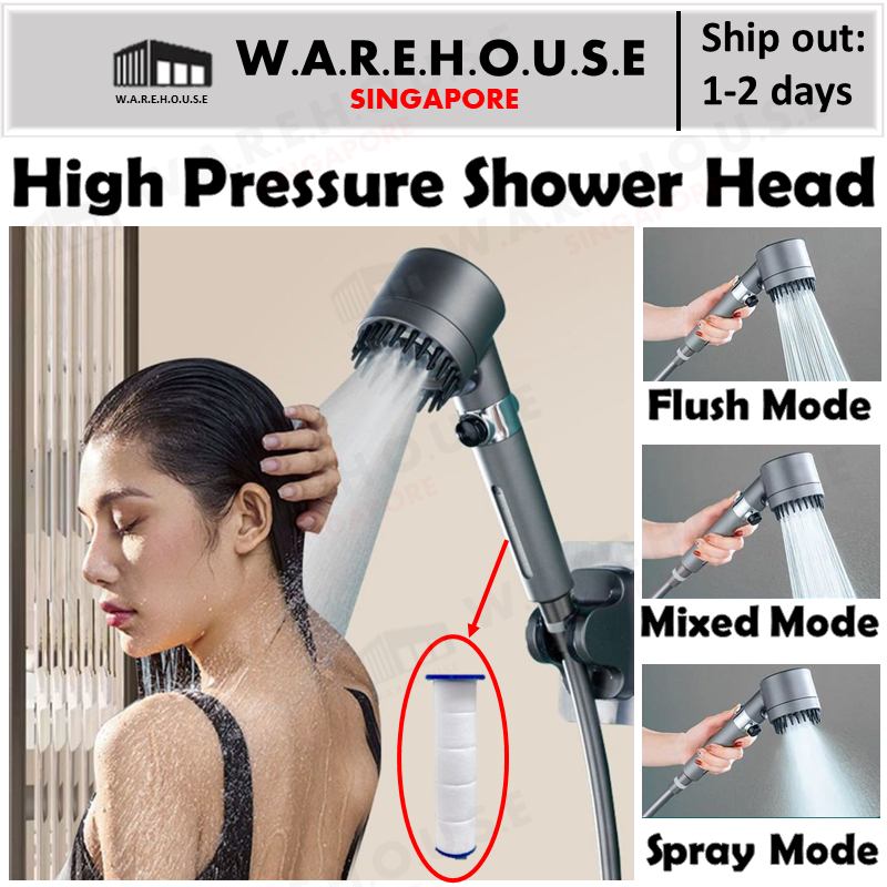 [Warehouse] New 3 Modes High Pressure Handheld Shower Bath Heads SPA ...