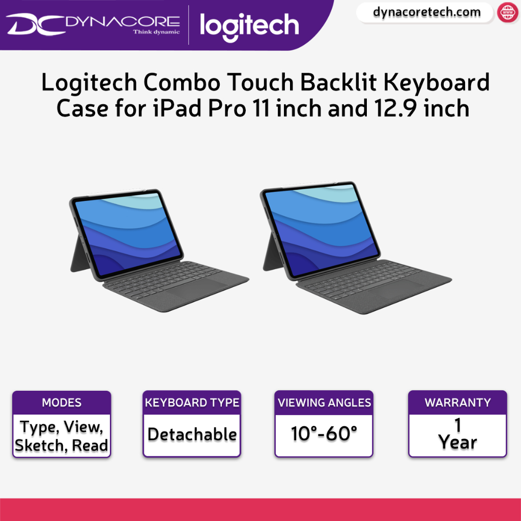Logitech Combo Touch Backlit Keyboard Case for iPad Pro 11inch (1st