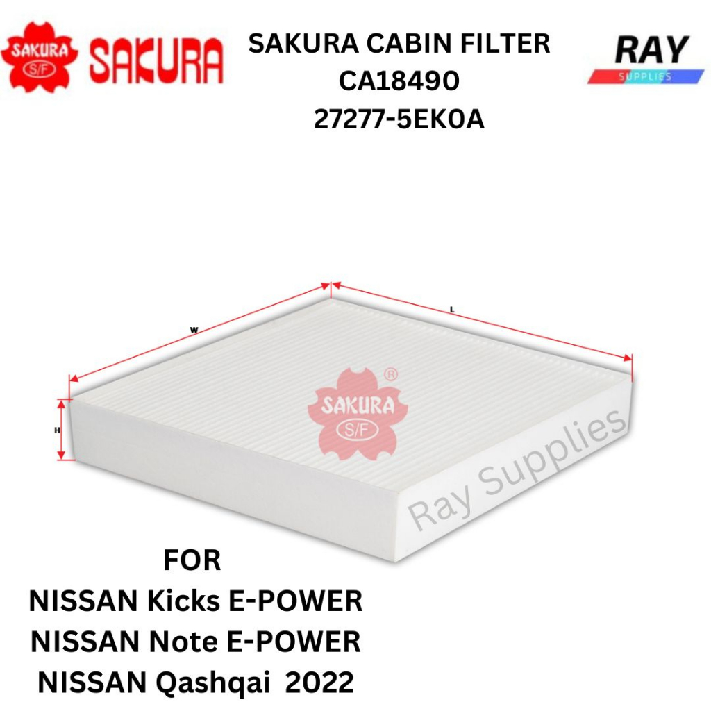 SAKURA CABIN FILTER CA18490 NISSAN Kicks EPOWER ,NOTE EPOWER ,JUKE