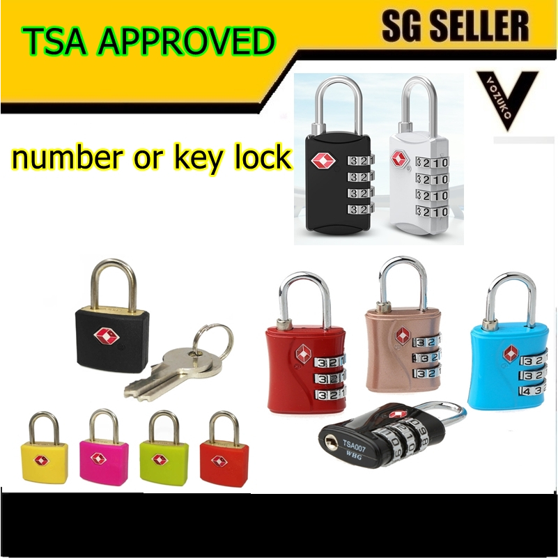 TSA Accepted Luggage Locks Digit Or Key Combination lock Steel Padlocks for Suitcases & Baggage