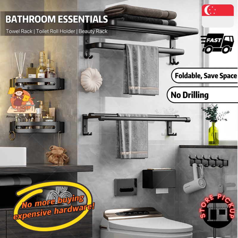 [SG] Towel Rack Bathroom Accessories Bathroom Rack Toilet Roll Holder