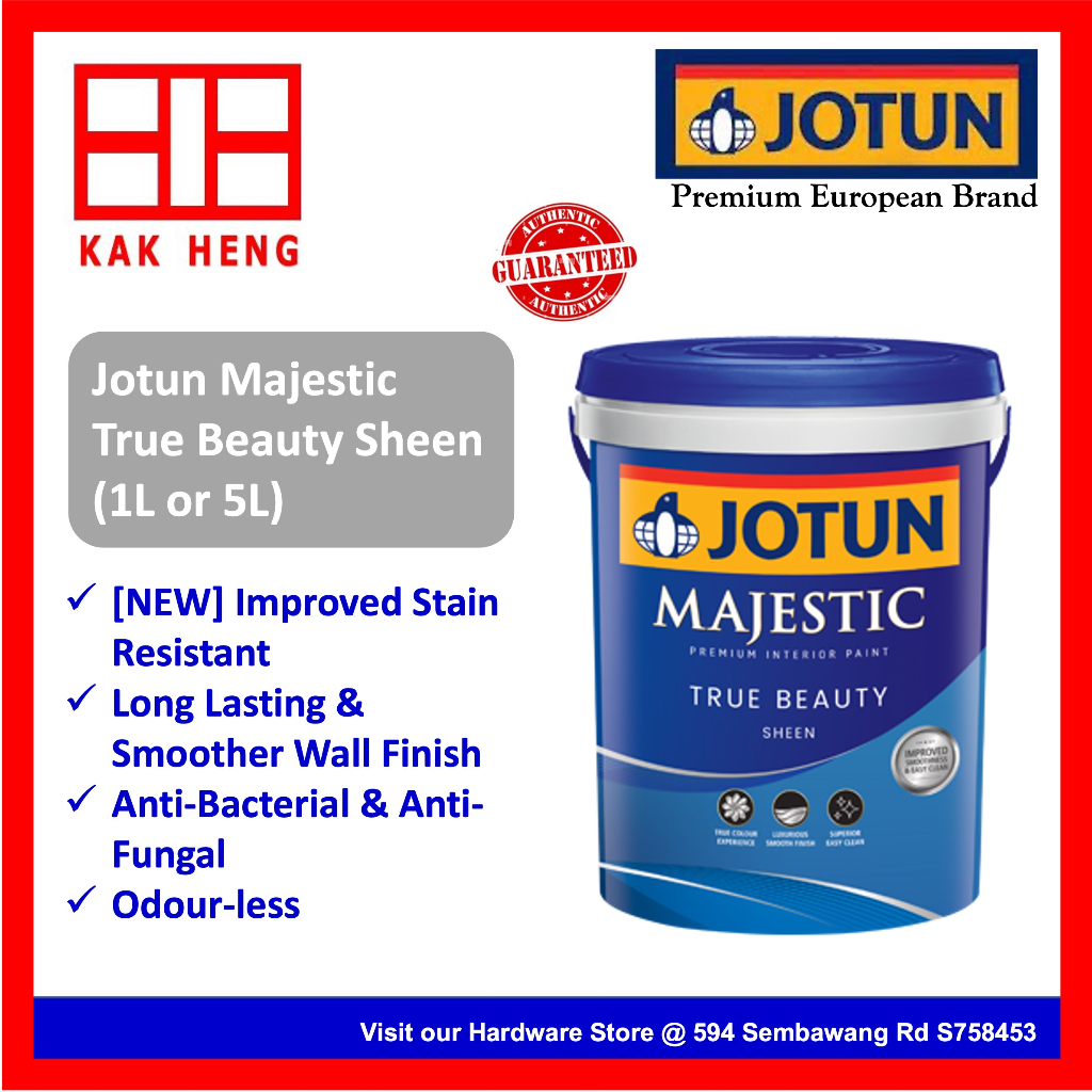 (+Gift) Jotun Majestic True Beauty Sheen (5L) Interior Wall Paints