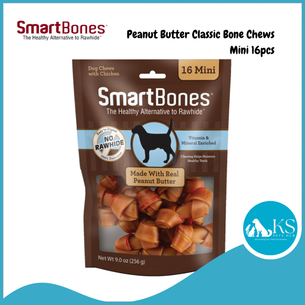 Smartbones Peanut Butter Classic Bone Chews - Mini 16pcs | Shopee Singapore