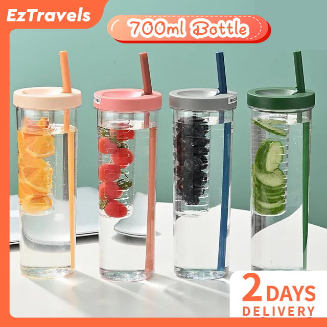 [🇸🇬SG] 700ml Straw Water Cup Fruit Cup Plastic Tumbler With Filter