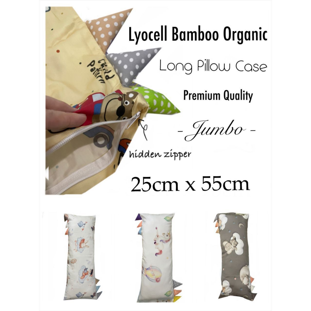 💥 25cm x 55cm Lyocell Bamboo Organics Jumbo Long Pillow Case Only/Long