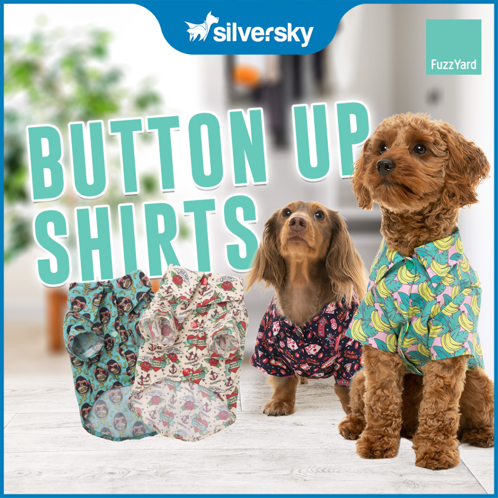 FuzzYard Dog Button Up Shirts 6 Designs 7 Sizes Shopee Singapore