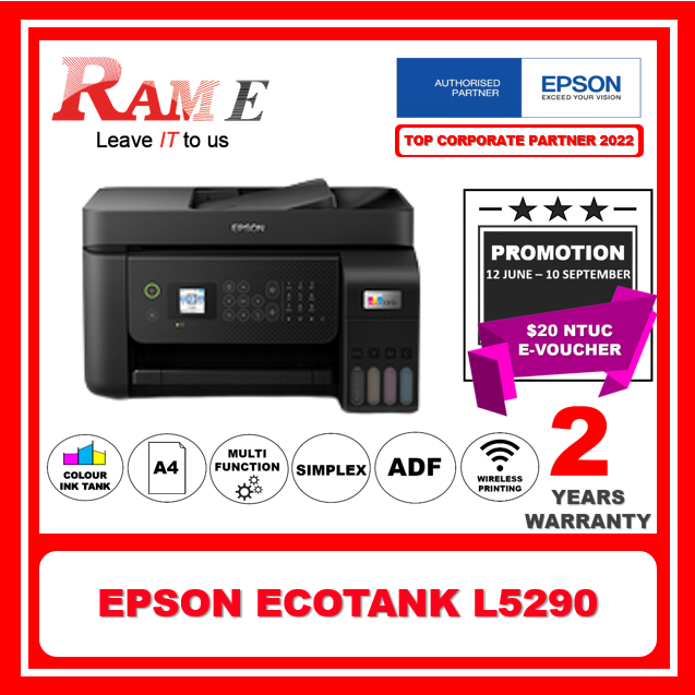 Epson Ecotank L5290 A4 Wi Fi All In One Ink Tank Printer With Adf Shopee Singapore 3336