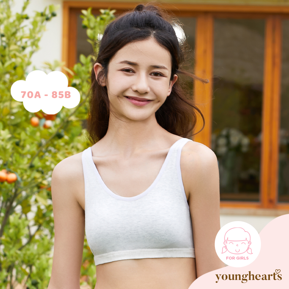 Back Closure Cotton Girls Sports Bras for Young Stutents