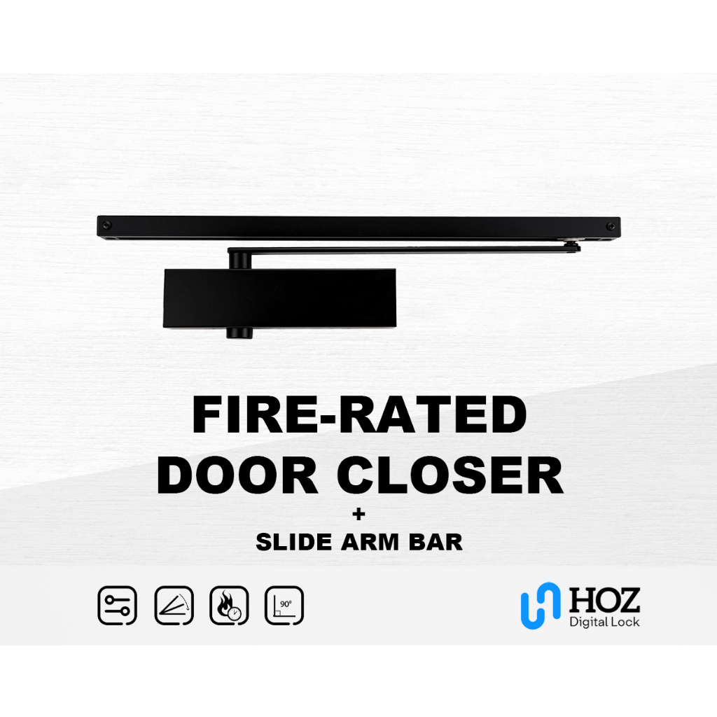 Fire Rated Door Closer with Slide Arm Bar Hoz Digital Lock Shopee Singapore