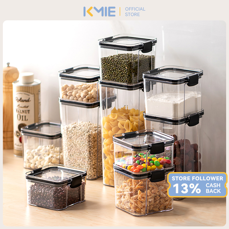 Kmie Dry Food Container Storage Crystal Airtight Box Refrigerator Spice 