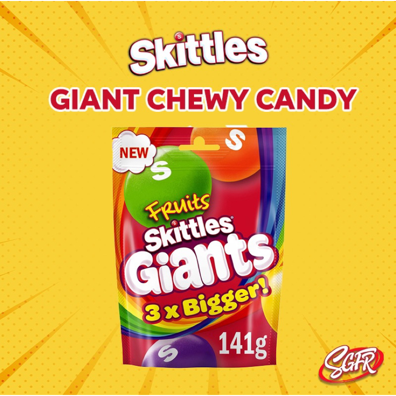 Skittles Giants 🇬🇧 Vegan Friendly Gelatin Free (141g) Shopee