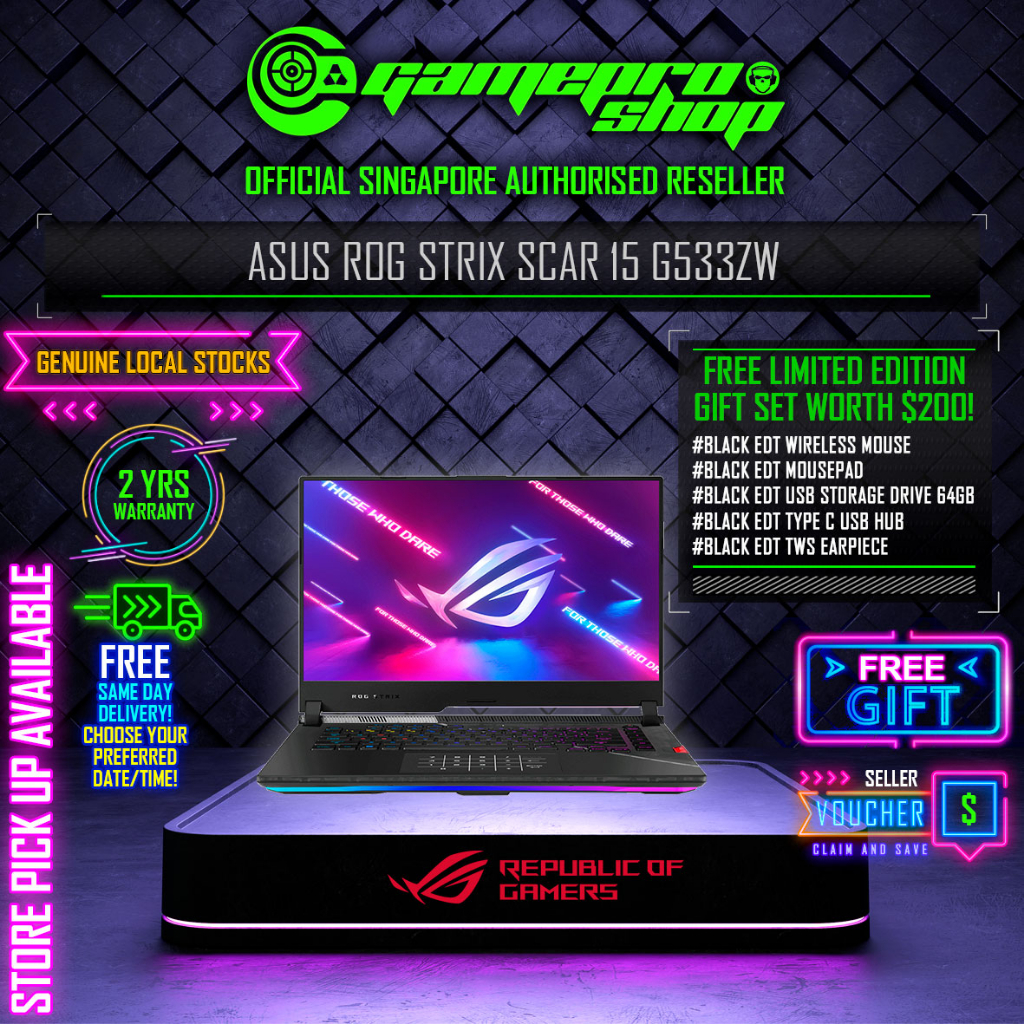 ASUS ROG Strix Scar 15 G533ZW-LN147W / i9-12900H / RTX3070Ti / 15.6 WQHD 240Hz / W11 / 2Y