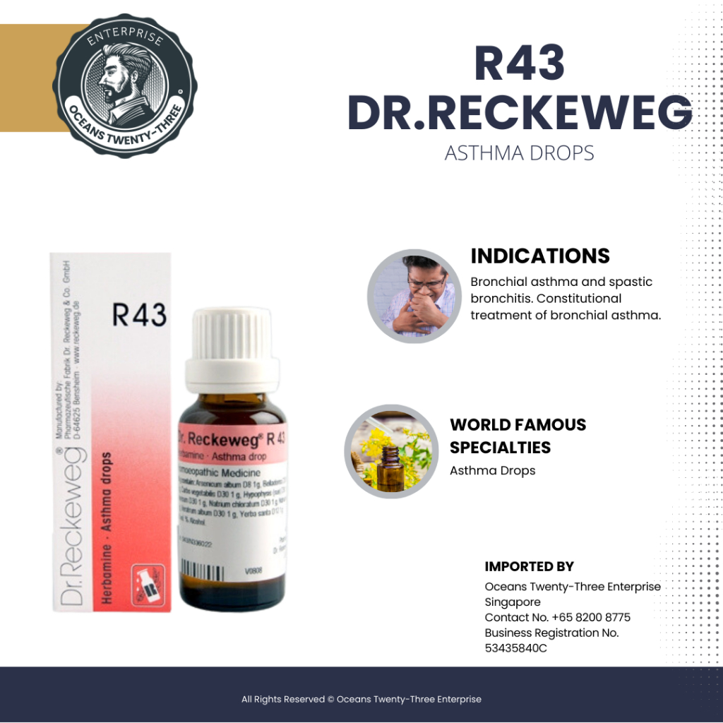 [SG STOCK] R43 Dr. Reckeweg Asthma Drops | Homeopathy | Oceans Twenty ...