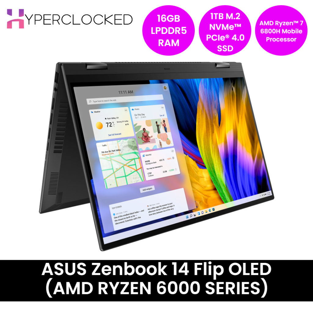 ASUS Zenbook 14 Flip OLED UN5401RAKN072W AMD Ryzen 7 6800H 14" INCH SCREEN 16GB LPDDR5 1TB M.2