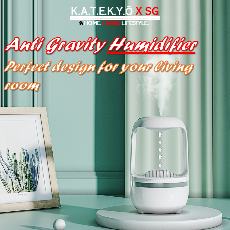 500ML Diffuser Humidifier with AntiGravity Water Drops Ultrasonic