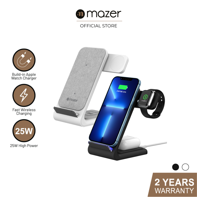 Mazer Infinite.BOOST Wi.DESK SWING-V2 25W Wireless charging stand for iPhone & Apple Watch | 2 Years Warranty