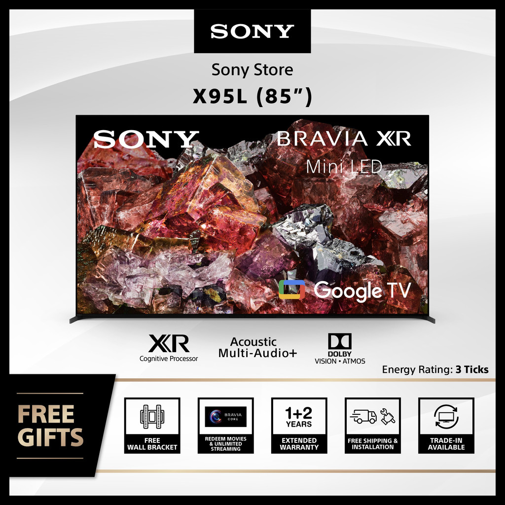 Sony Singapore 85"X95L 4K Mini LED TV BRAVIA XR 85X95L Google TV 3 Years Warranty