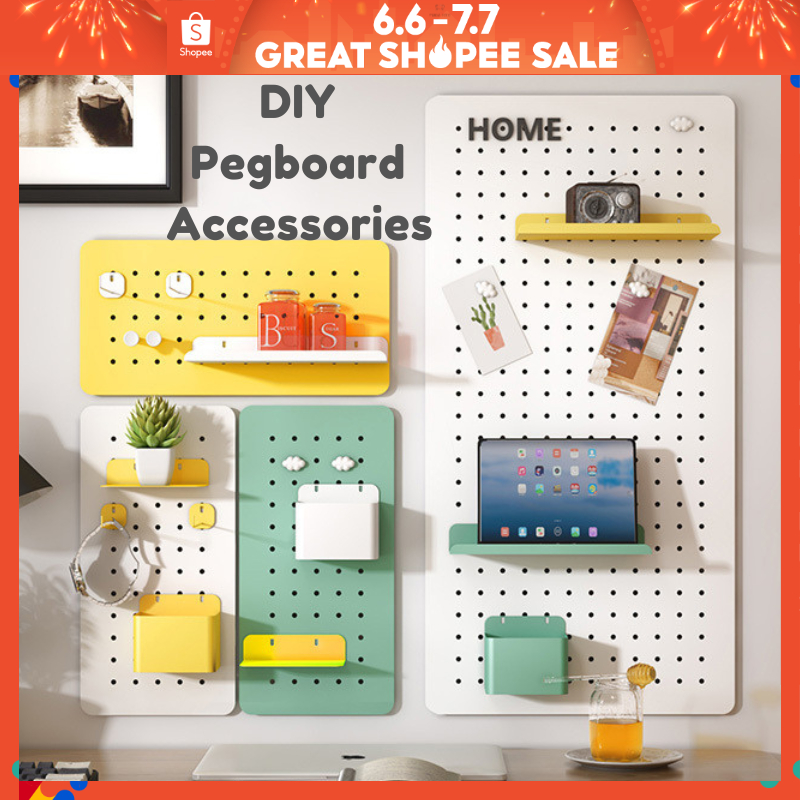 ?GSS Big Sale?SG Ready Stock?PegBoard Accessories Wall Shelf Desk Organizer Home Decor No Drill Pegboard DIY