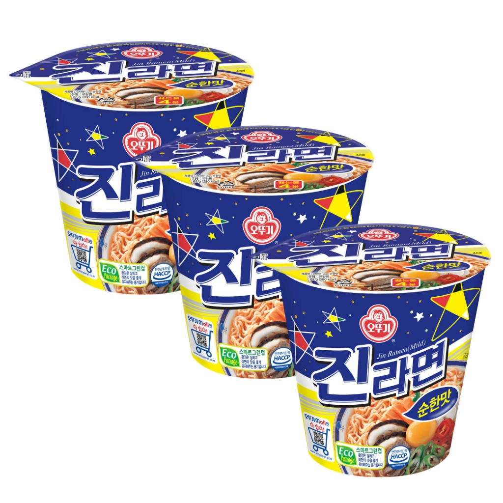 [Bundle of 6] Ottogi Jin Cup Ramen(Mild) 65g*6ea Korean Food Sarangmart ...