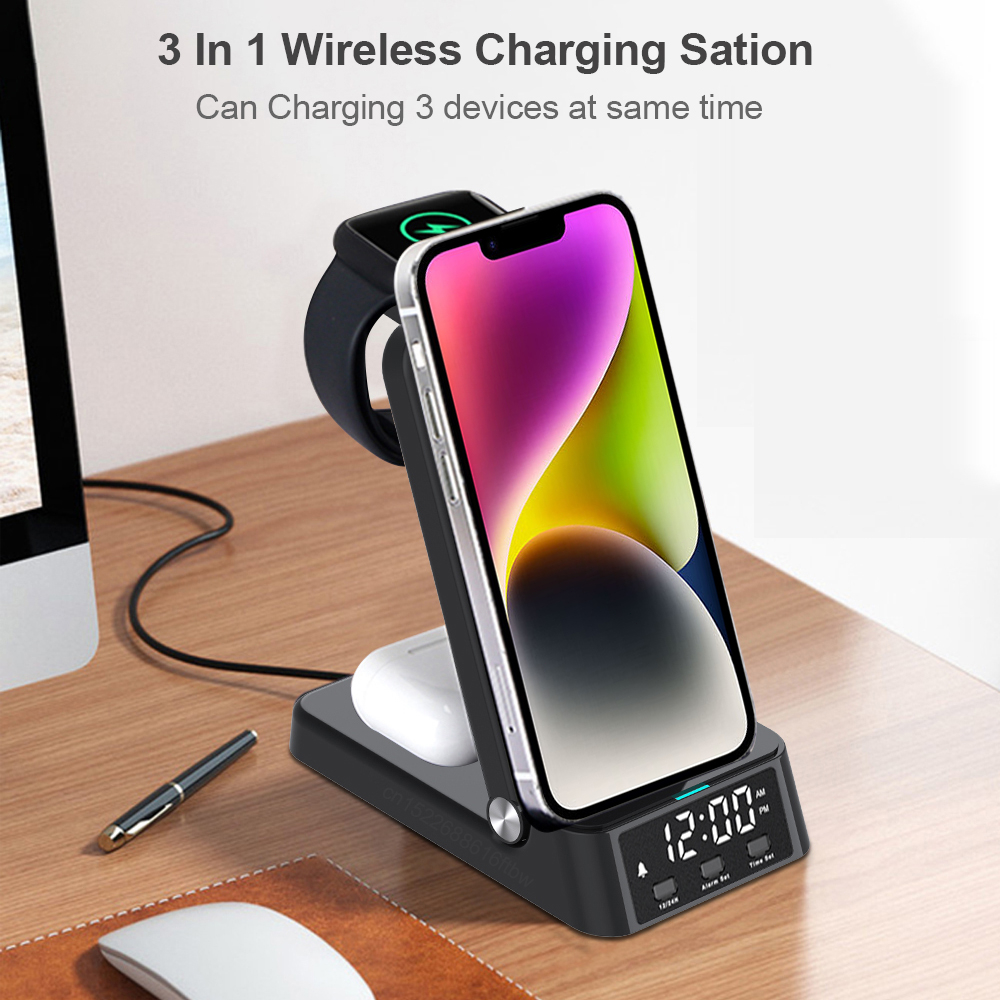 4 in 1 Wireless Charger Stand Foldable Fast Charging Dock Station