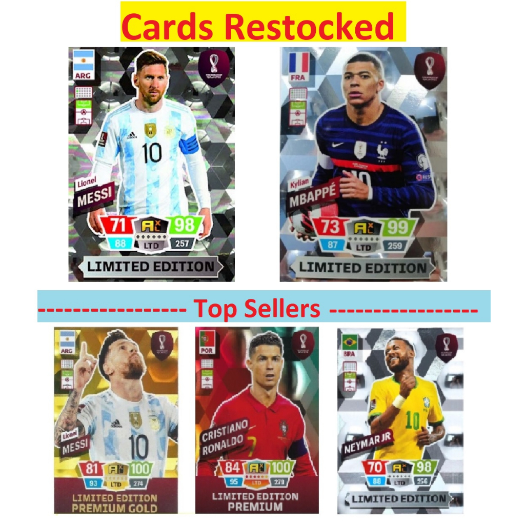 Panini Cards Near Mint 2022 FIFA World Cup Panini Adrenalyn XL Trading Cards  - Limited Edition Foil Cards (Messi, Ronaldo & More) Panini Adrenalyn Xl  2022 Precio