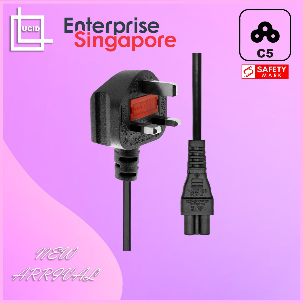 C5 Cloverleaf Power Cable UK and Singapore Power Cable Universal AC