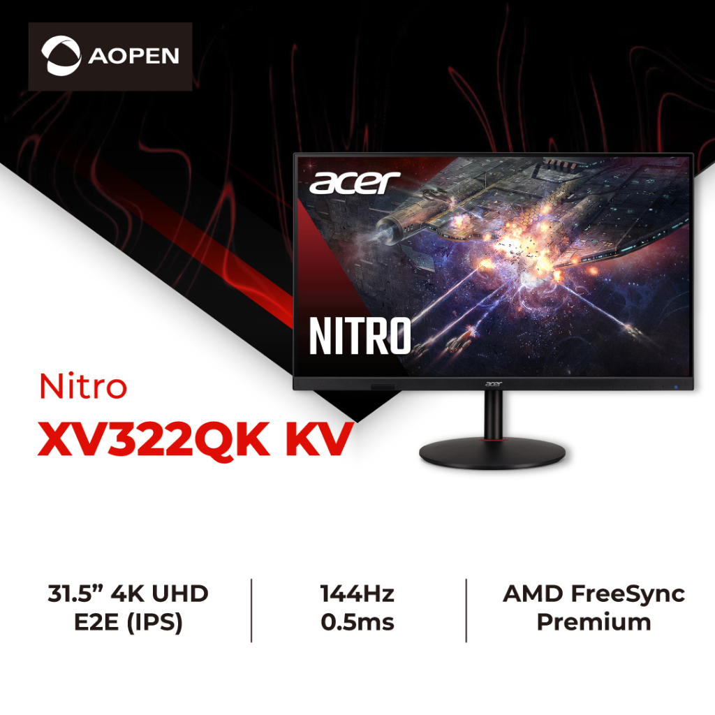 ACER NITRO XV322QK KV 31.5-Inch IPS 4K UHD 144Hz 0.5ms Zero Frame Slim ...