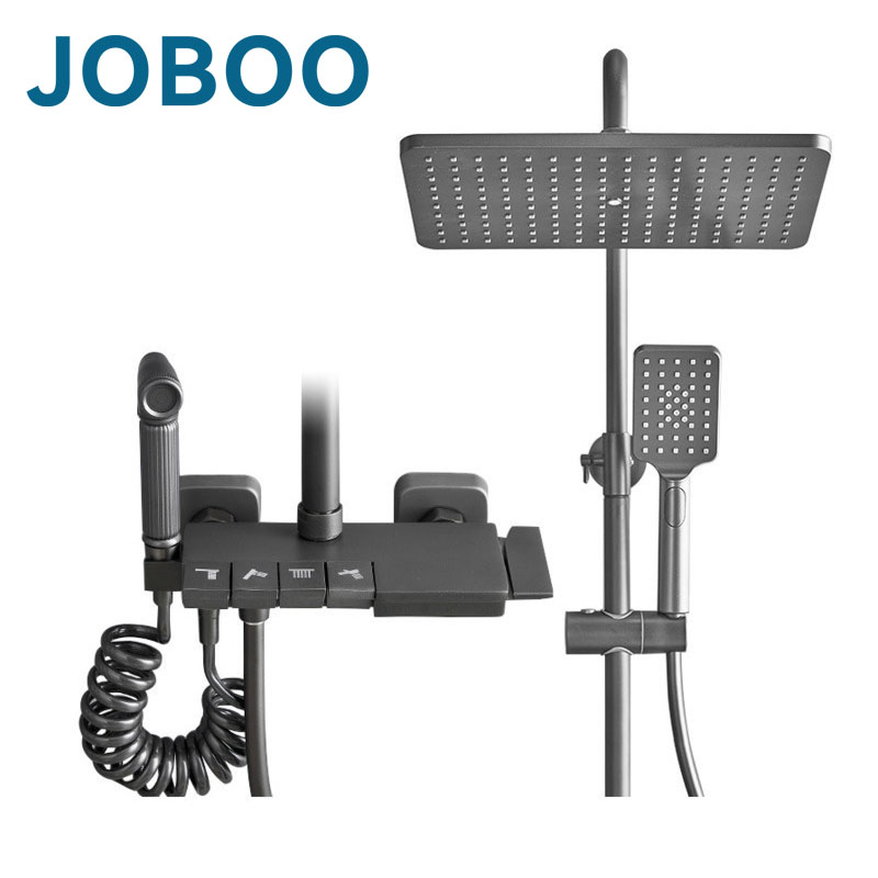 Shower Set Copper Faucet Bathroom Hot and Cold Shower Head Piano Shower